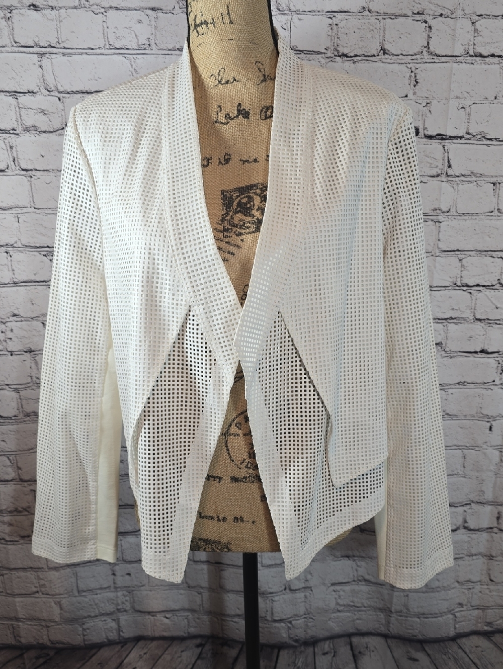 Chico's White Perforated Faux Leather Jacket Chico's Size 2 NWT